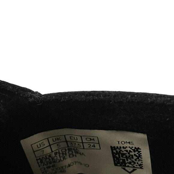 TOMS Leilani Black Leather Ankle Boots Size 7 - Picture 4 of 9